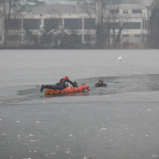 Frau und Hund im Eis eingebrochen - beide gerettet